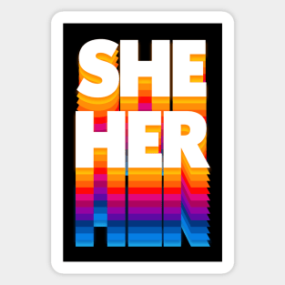 She/Her Pronoun / Retro Faded Design Sticker